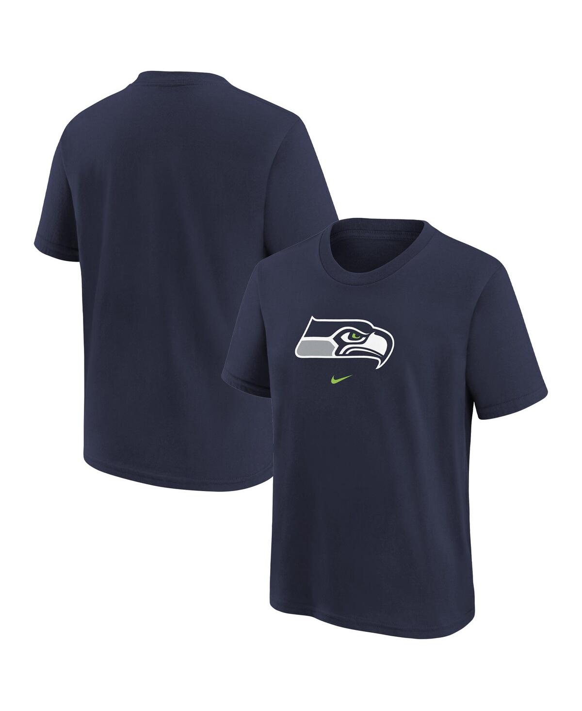 Nike Kids' Preschool Boys And Girls  College Navy Seattle Seahawks Team Wordmark T-shirt