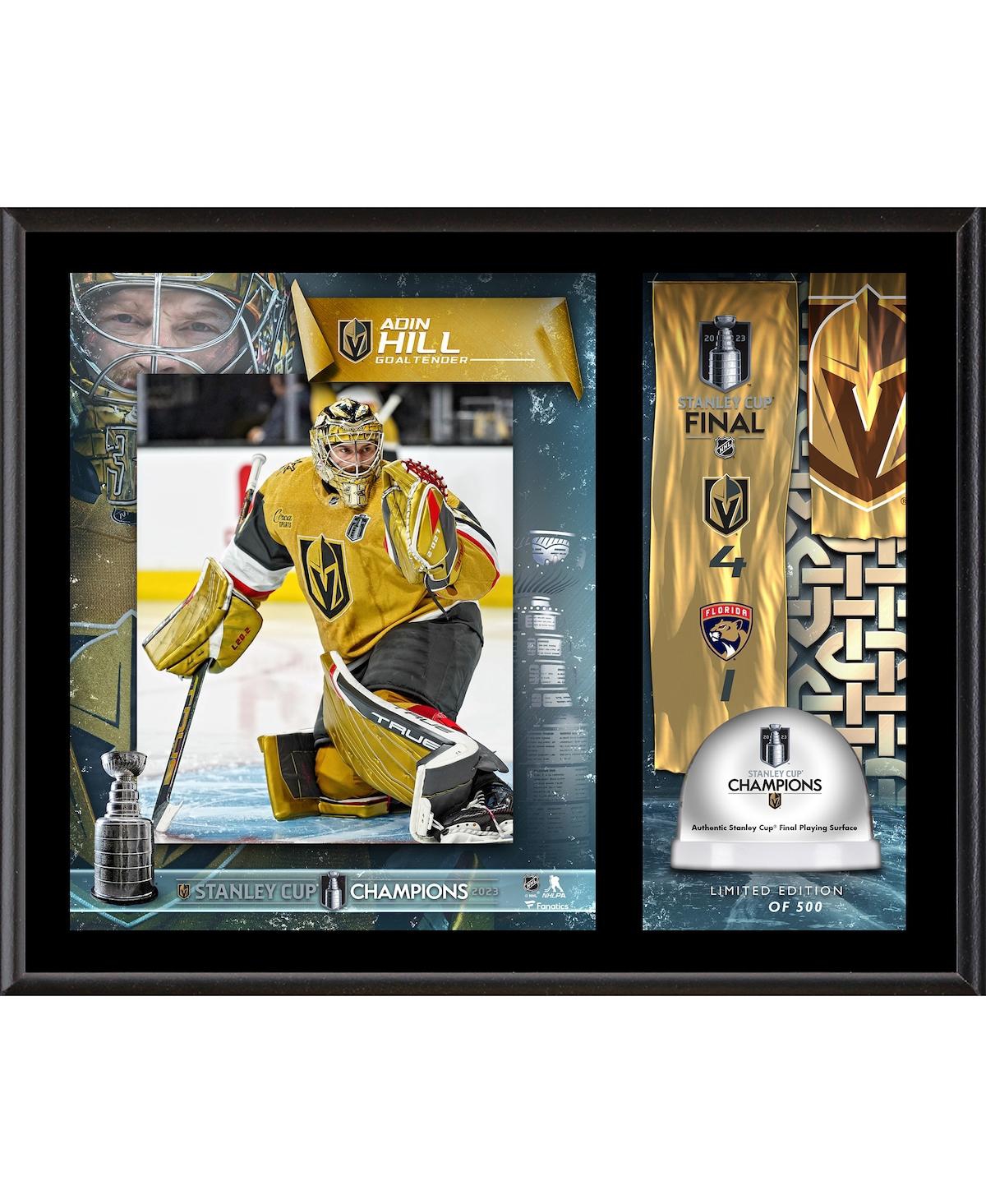 Fanatics Authentic Adin Hill Vegas Golden Knights 2023 Stanley Cup Champions 12'' X 15'' Sublimated Plaque With Game-us In Multi