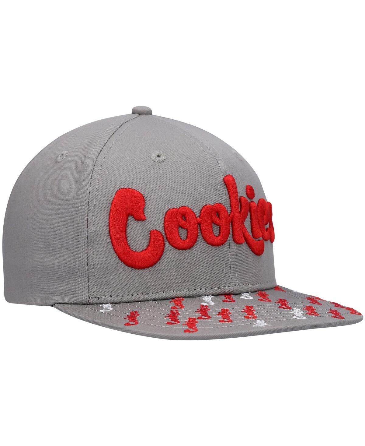 Shop Cookies Men's  Gray Triple Beam Snapback Hat