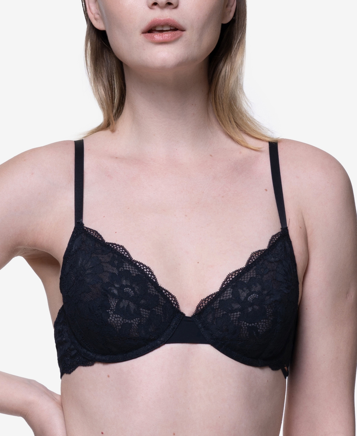 Dorina Women's Rosa 2 Piece Non Padded Lace Demi Bra Set,  - Pink