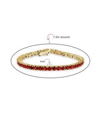 Classic 12CTW Prong Basket Set Round Cubic Zirconia Solitaire CZ Tennis Bracelet Gold Plated 7.5 Inch