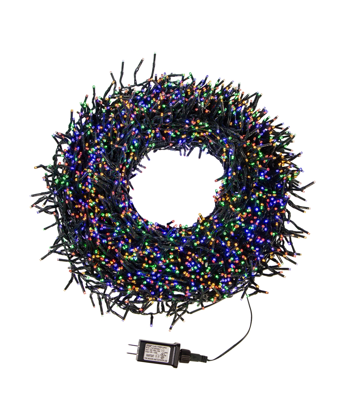Kurt Adler 3000-Light Cluster Garland with Led Lights - Multi-Color