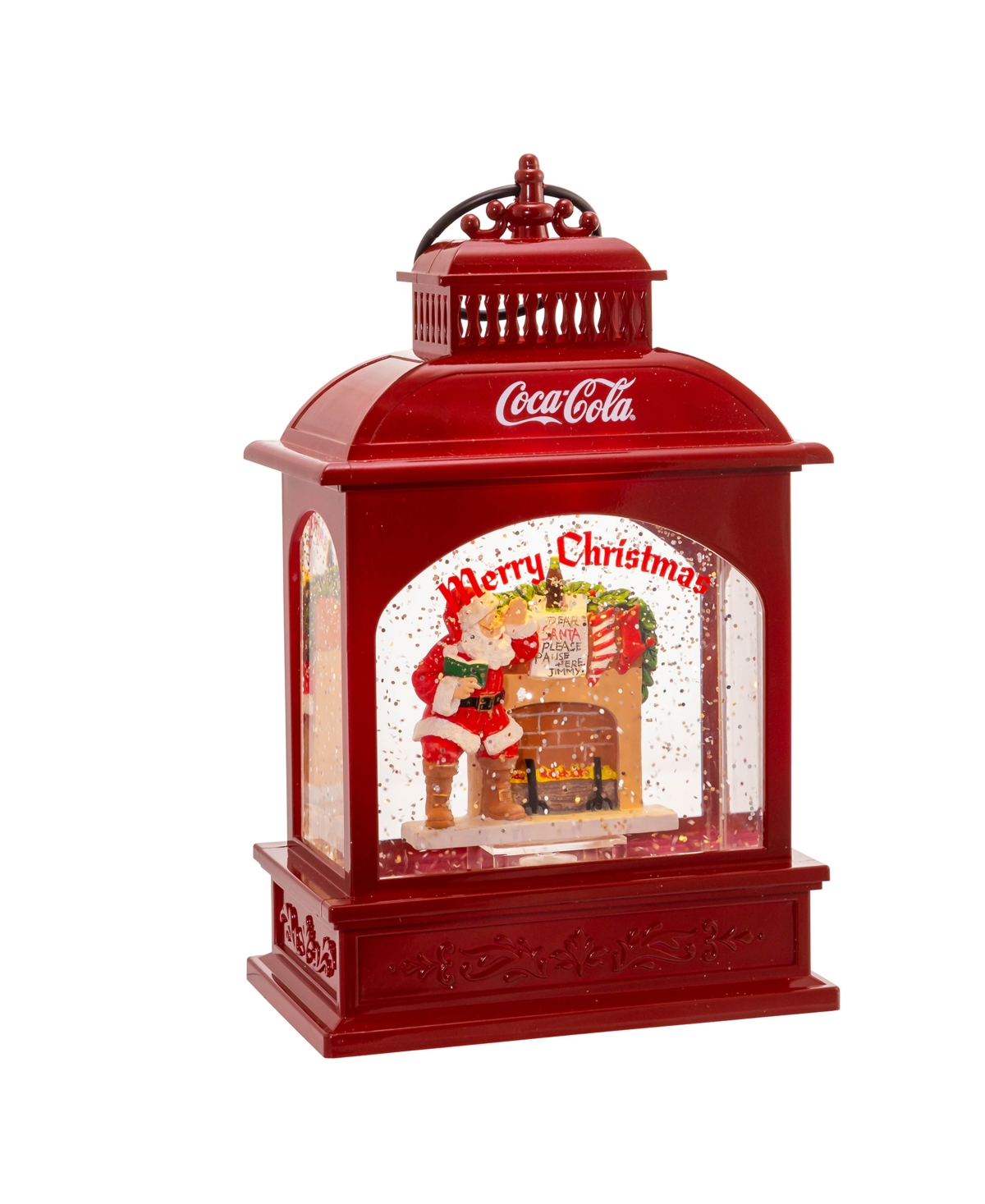 Shop Kurt Adler 9" Battery-operated Led Coke Santa Lantern In Multi