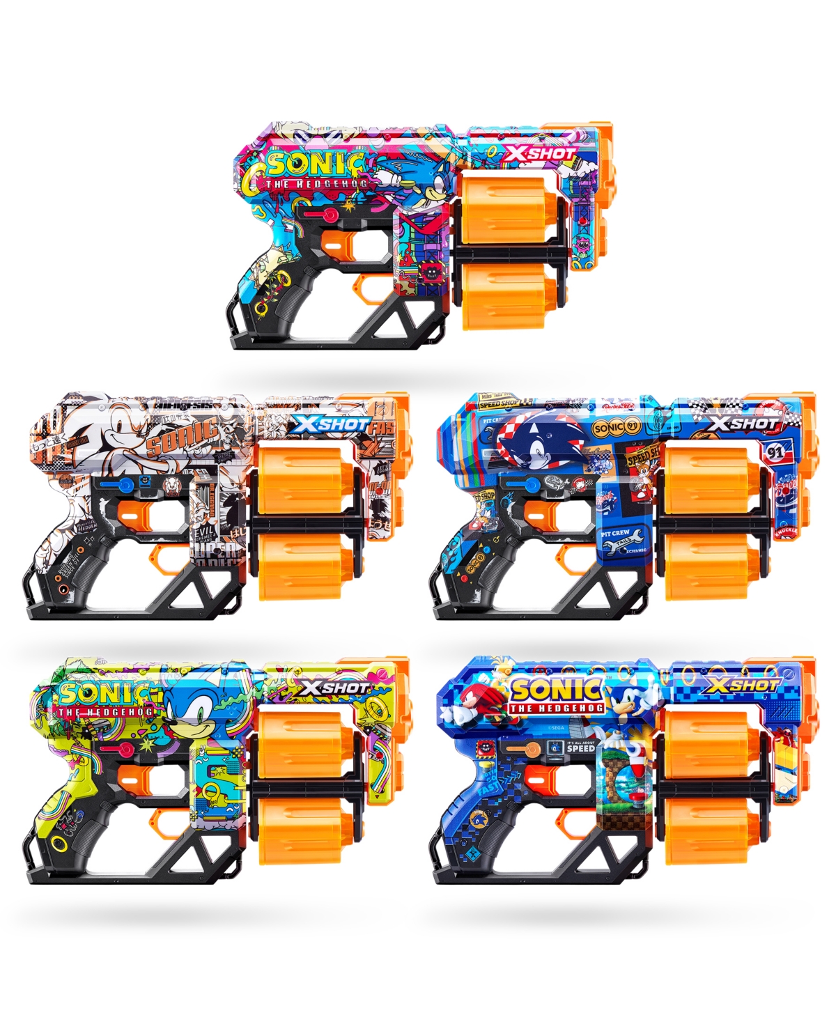 X-shot Zuru Sonic Skins, 12 Darts In No Color