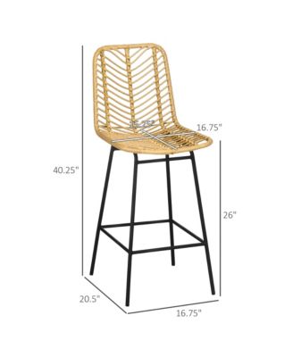 Modern Rat Bar Stools Set of 2 for Kitchen Seating