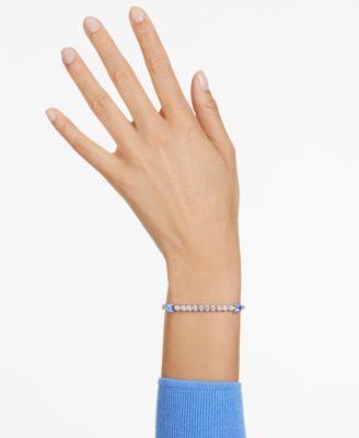 Swarovski Rhodium-Plated Mixed Crystal Tennis Bracelet