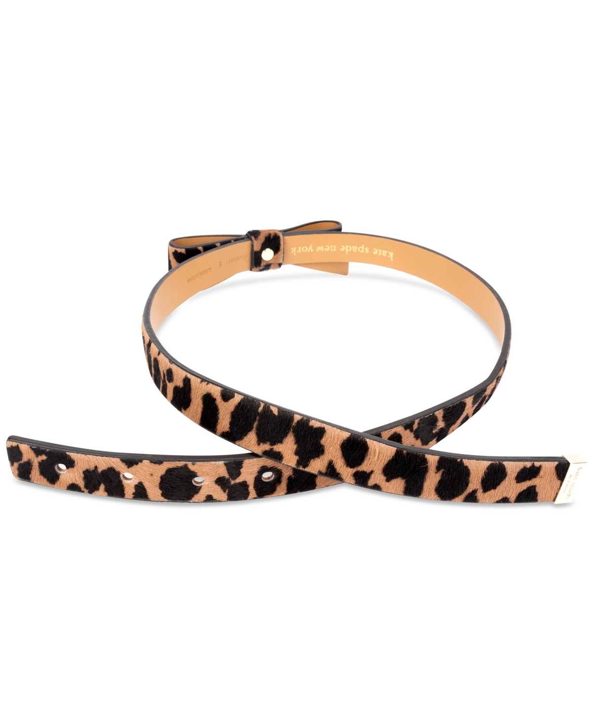 Kate Spade New York Women's Spotted Haircalf Bow Belt -black