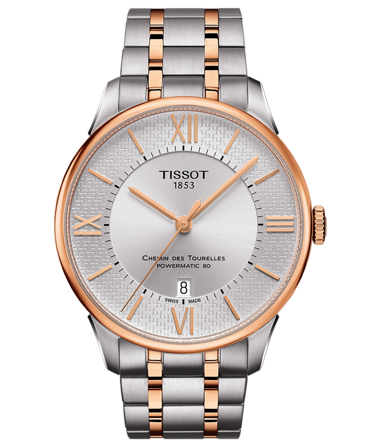 Tissot Men's Swiss Automatic Chemin Des Tourelles Powermatic 80 Helvetic Pride Two-tone Stainless Steel Bra In Silver