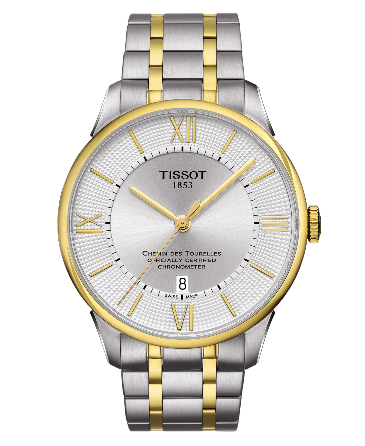 Tissot Men's Swiss Automatic Chemin Des Tourelles Powermatic 80 Cosc Two-tone Stainless Steel Bracelet Watc In Silver