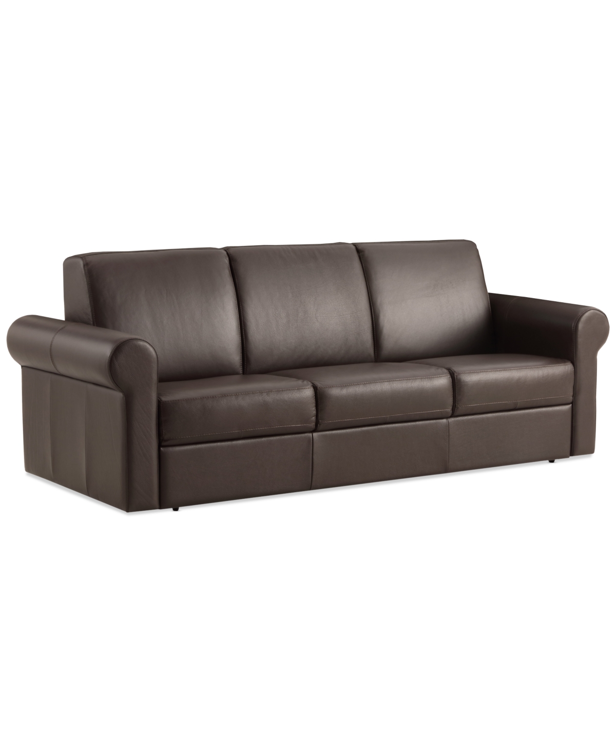 Macy's Elsher 85" Leather Sleeper Sofa, Created For  In Brown