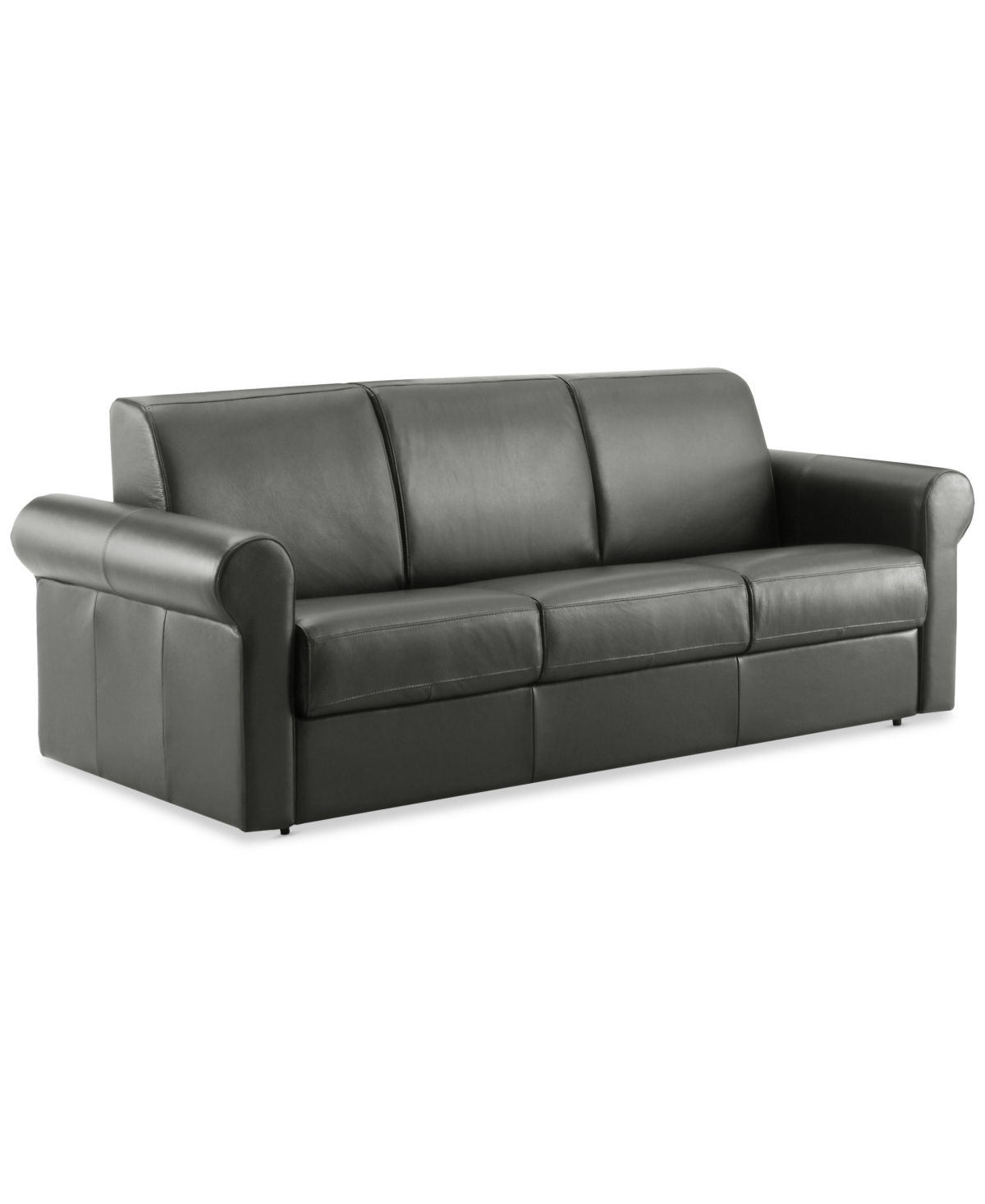 Macy's Elsher 85" Leather Sleeper Sofa, Created For  In Grey