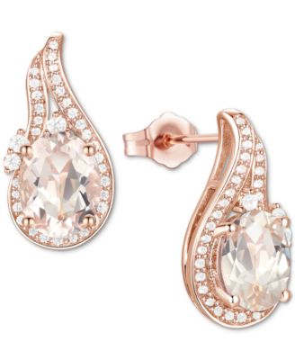 Amethyst (2-1/20 ct. t.w.) & Lab-Grown White Sapphire (3/8 ct. t.w.) Swirl Stud Earrings in 14k Gold-Plated Sterling Silver (Also in Additional Gemstones)
