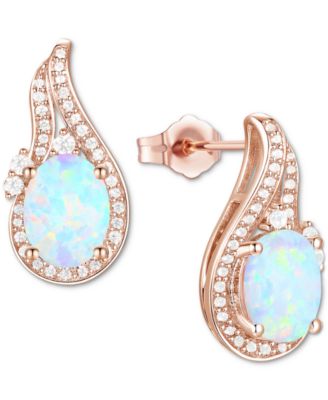 Amethyst (2-1/20 ct. t.w.) & Lab-Grown White Sapphire (3/8 ct. t.w.) Swirl Stud Earrings in 14k Gold-Plated Sterling Silver (Also in Additional Gemstones)