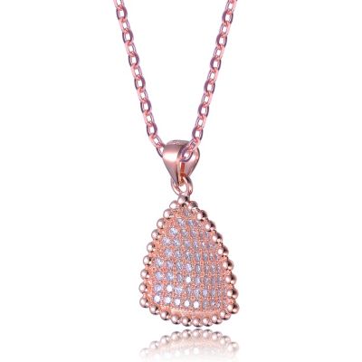Sterling Silver Cubic Zirconia Triangle Shaped Pendant