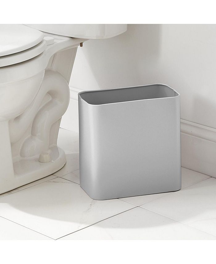 mDesign Metal 2.4 Gallon Bathroom Trashcan Wastebasket Garbage Bin