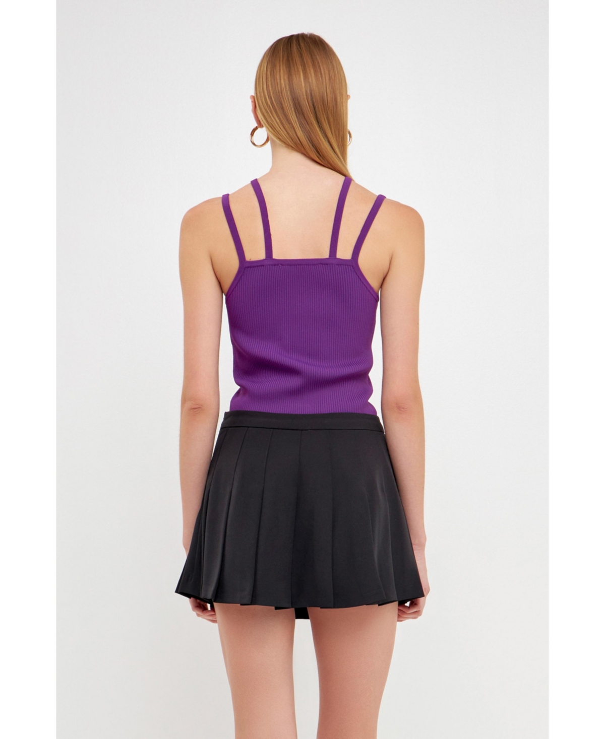 endless rose Women's Strap Detail Fitted Knit Top