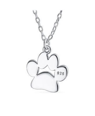 Dainty Dog Cat Pet Paw Print Pendant Necklace Animal Jewelry Sterling Silver