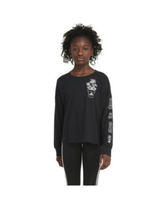 adidas Big Girls Long Sleeve Waist Crew T shirt Macy s