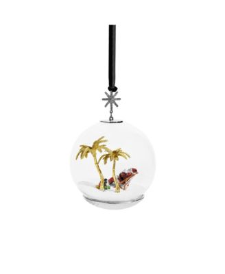 Island Santa Snow Globe Ornament