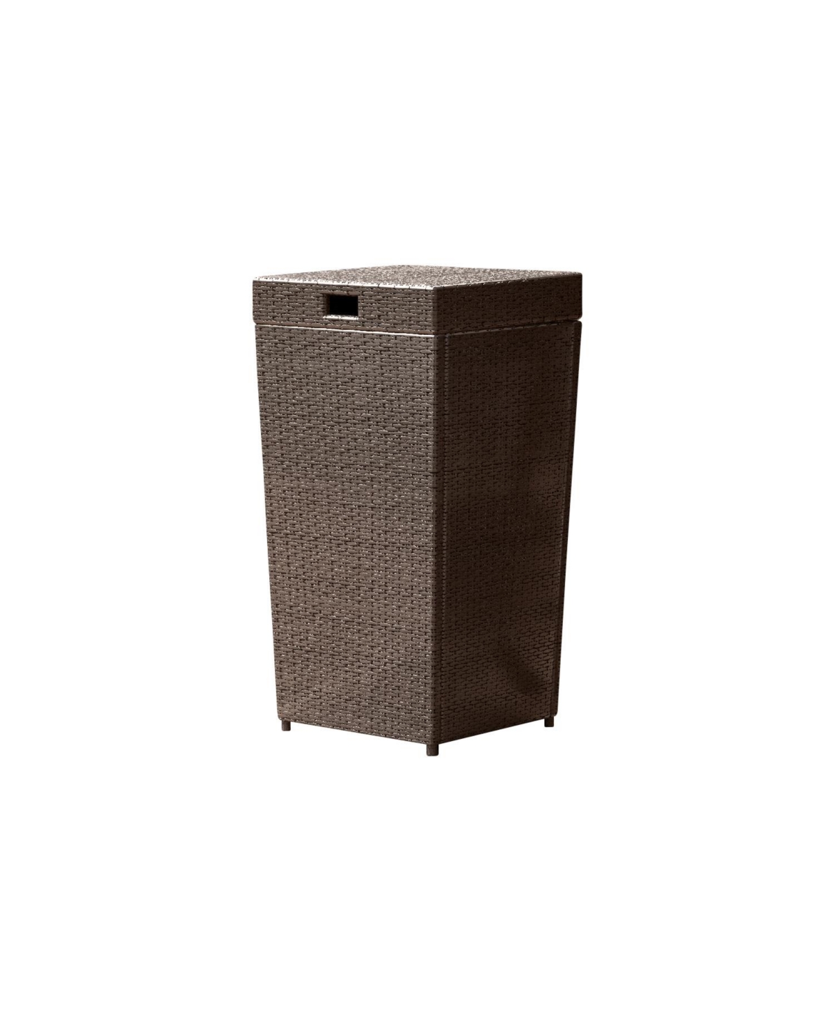 Outdoor Durable Wicker Trash Can with Lid - 30 Gallon - Brown