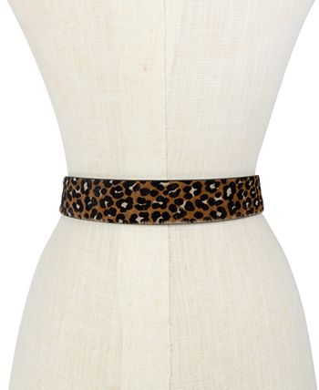 Michael Kors Women's Cheetah-Print Haircalf Belt - Macy's