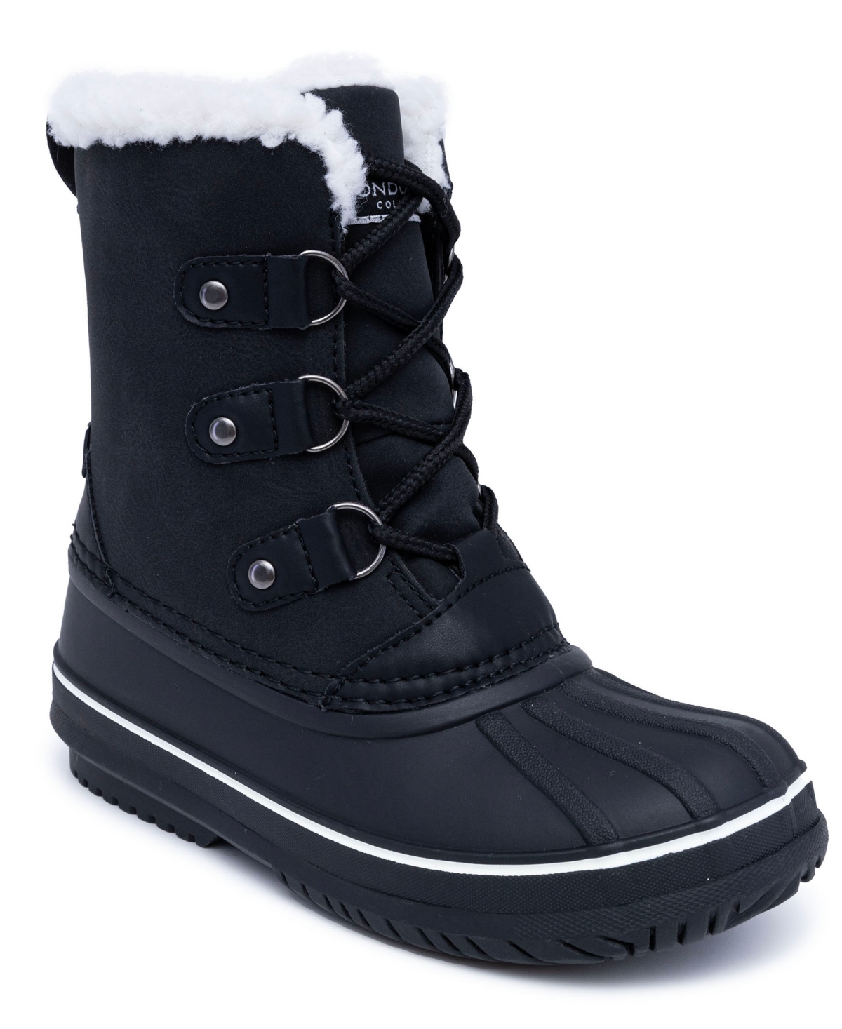 London Fog Little Girls Meribel Cold Weather Lace Up Boots In Black