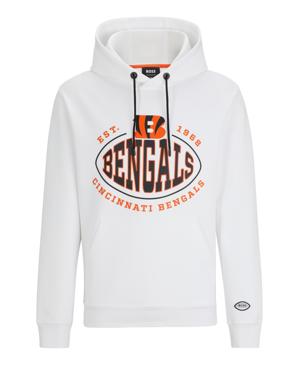 Shop Hugo Boss Boss By  Men's Boss X Cincinnati Bengals Nfl Hoodie In Open White