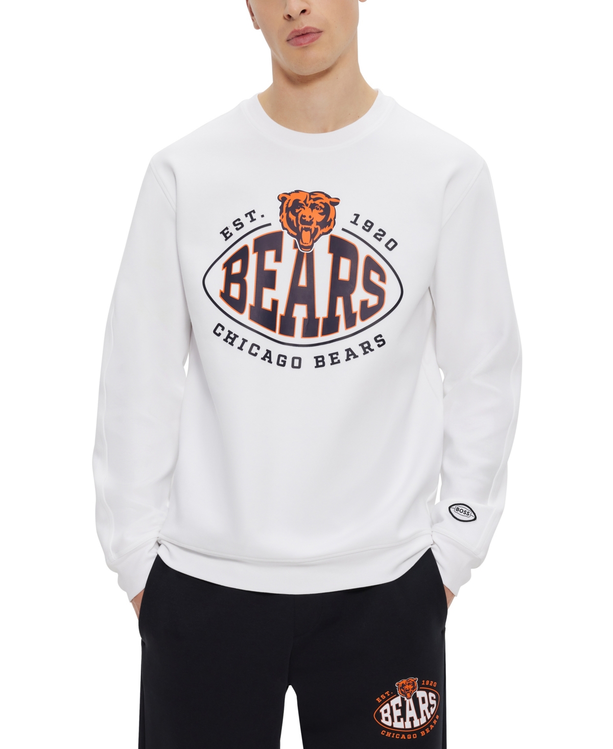 Shop Hugo Boss Boss By  Men's Boss X Nfl Sweatshirt In Open White