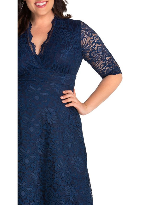 Kiyonna Womens Plus Size Mademoiselle Lace Cocktail Dress With Sleeves Macys 4439