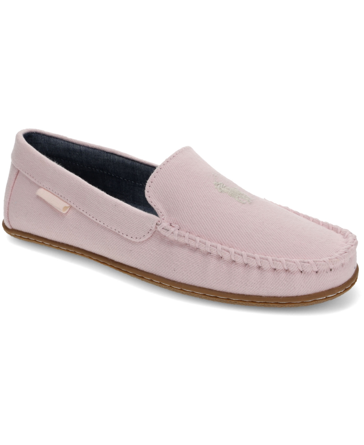 Polo Ralph Lauren Women's Collins Washed Twill Fabric Moccasin Slippers In Pink