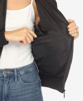 Women's Lightweight Diamond Quilted Puffer Bomber Jacket