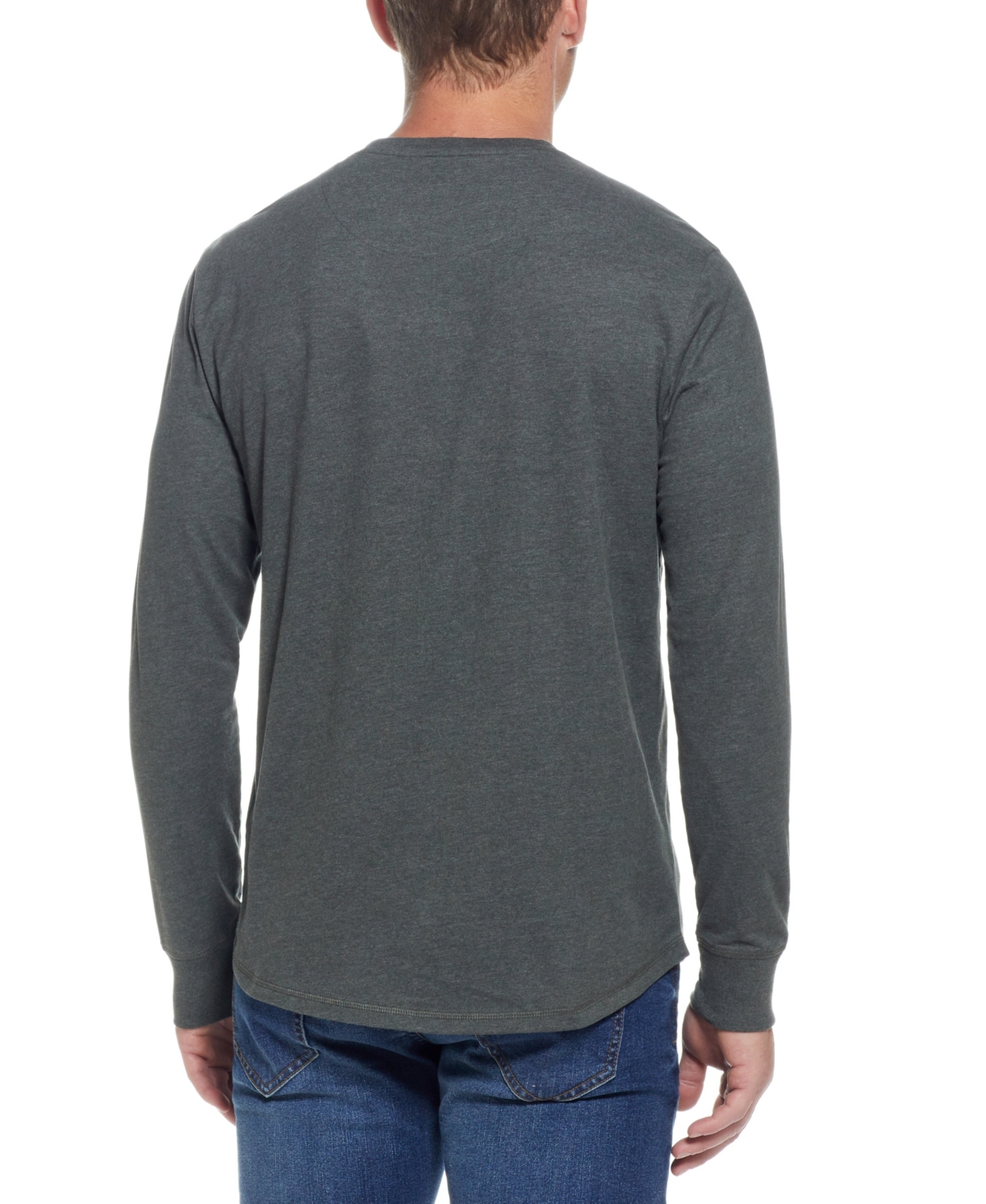 Weatherproof Vintage Men's Long Sleeved Brushed Jersey Crew Neck T-shirt