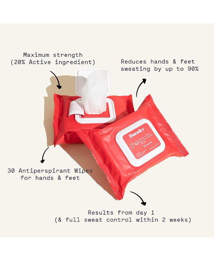 Duradry Antiperspirant Wipes Maximum Strength, Antiperspirant for