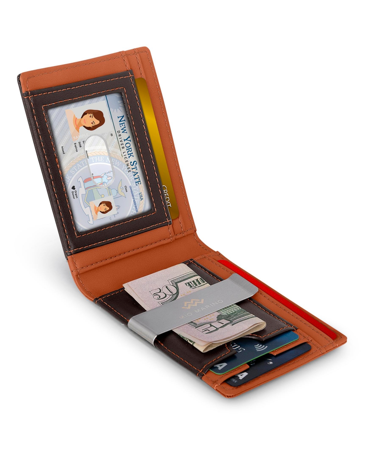 Men's Slim Bifold Wallet with Money Clip