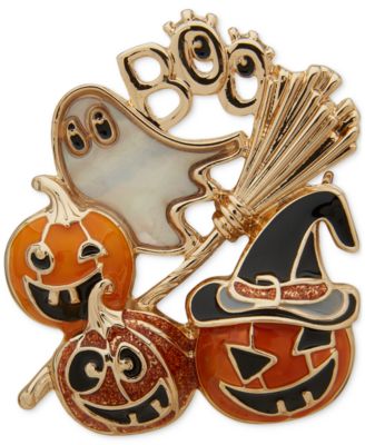 Anne Klein - Women's Boxed Gold-Tone Halloween Pin