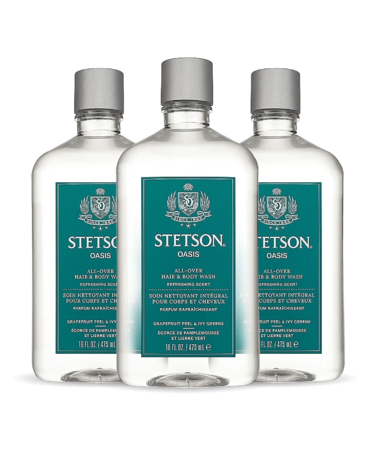 Stetson Oasis All Over Hair & Body Wash - 3 Pack