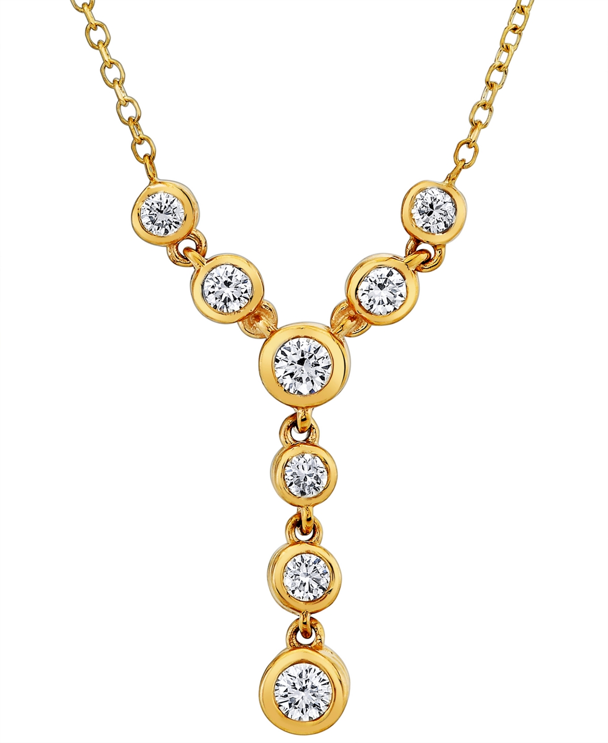 Energy Diamond Lariat Necklace (1/4 ct. t.w.) in 14k White or Yellow Gold - Yellow Gold