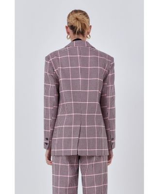 Women's Houndstooth Oversize Blazer