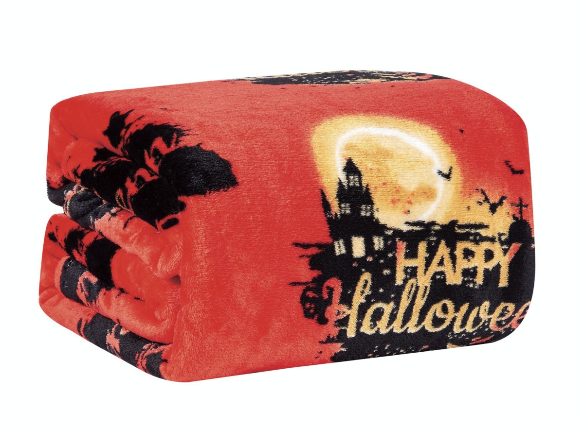 Kate Aurora Ultra Soft & Cozy Oversized Happy Halloween Themed Plush Throw Blanket - 50 in. W x 60 in. L
