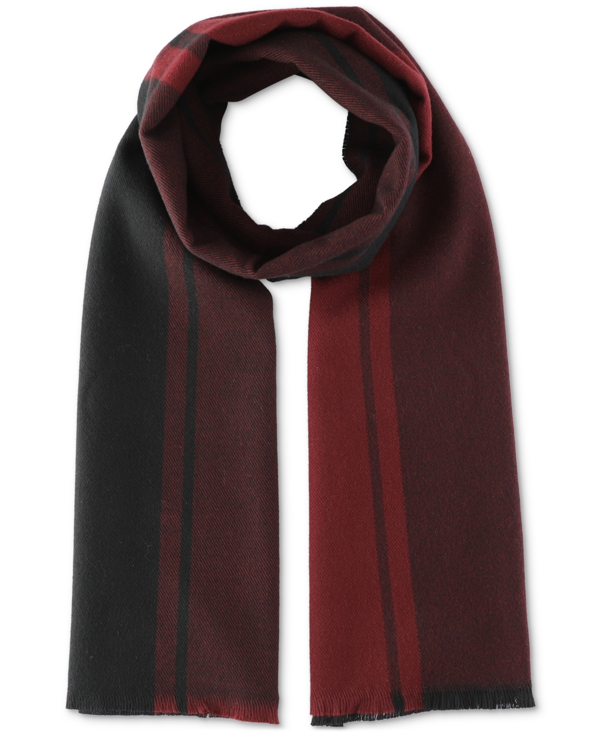 Alfani Men's Plaid Scarf, Created For Macy's In Maroon,black
