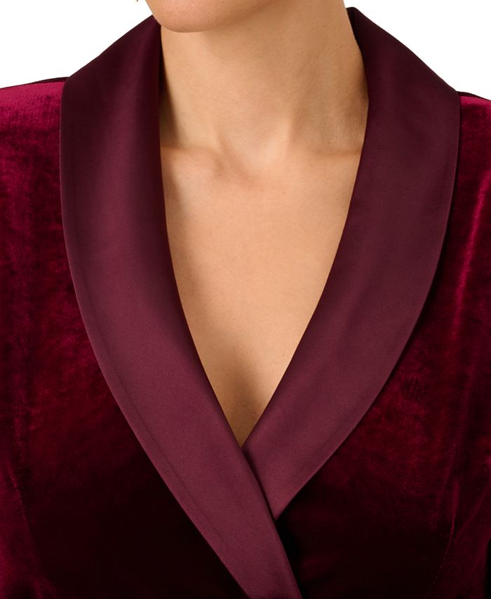 Black Shawl Lapel Velvet Women Blazer main image 1