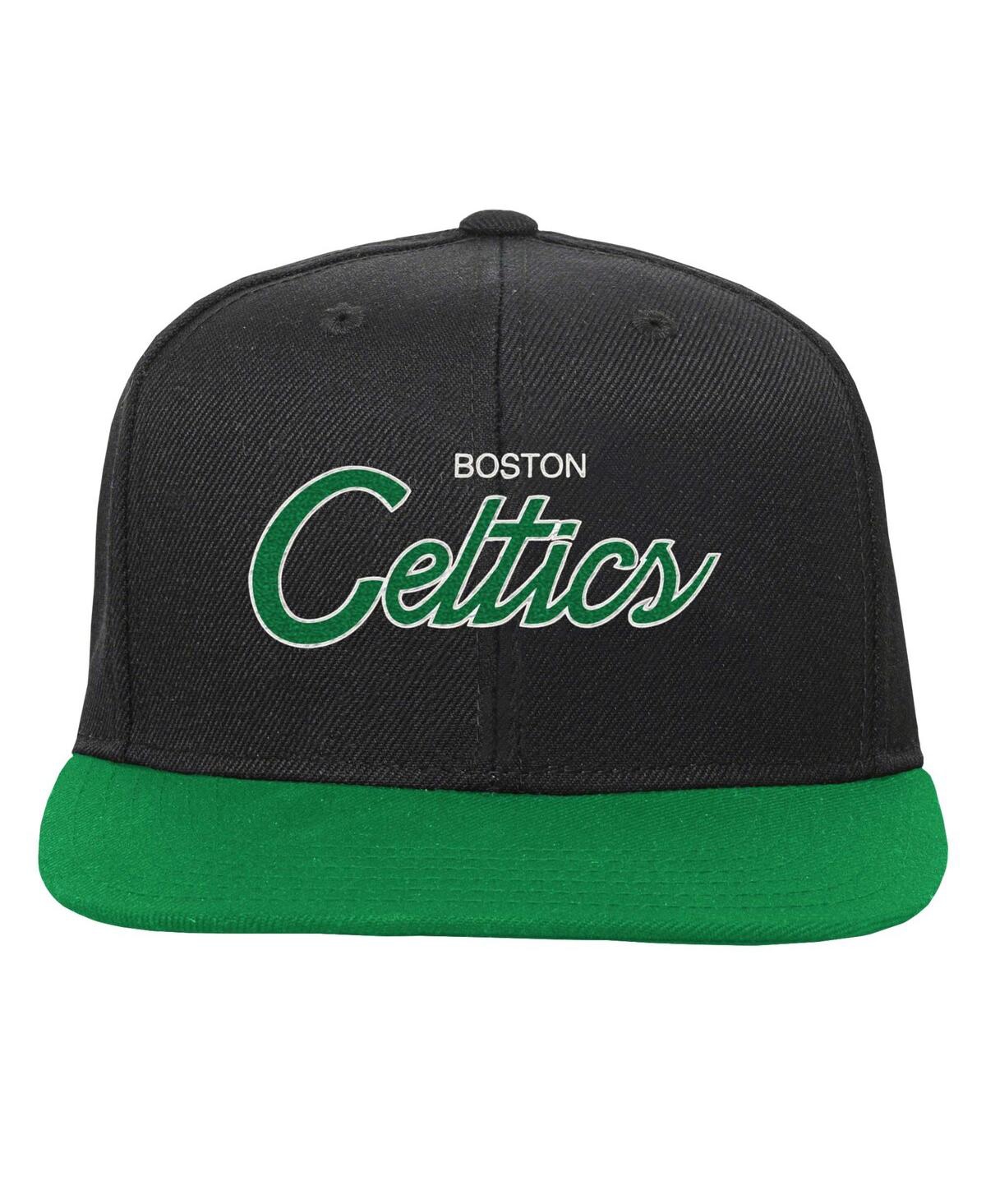 Mitchell & Ness Big Boys And Girls  Black Boston Celtics Team Script Snapback Hat In Black