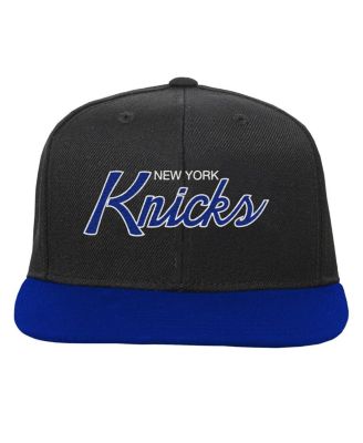 Big Boys and Girls Black New York Knicks Team Script Snapback Hat