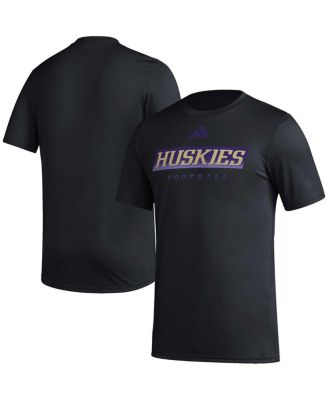 Men's Black Washington Huskies Football Practice AEROREADY Pregame T-shirt