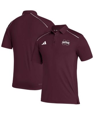 Men's adidas Maroon Mississippi State Bulldogs Coaches AEROREADY Polo ...