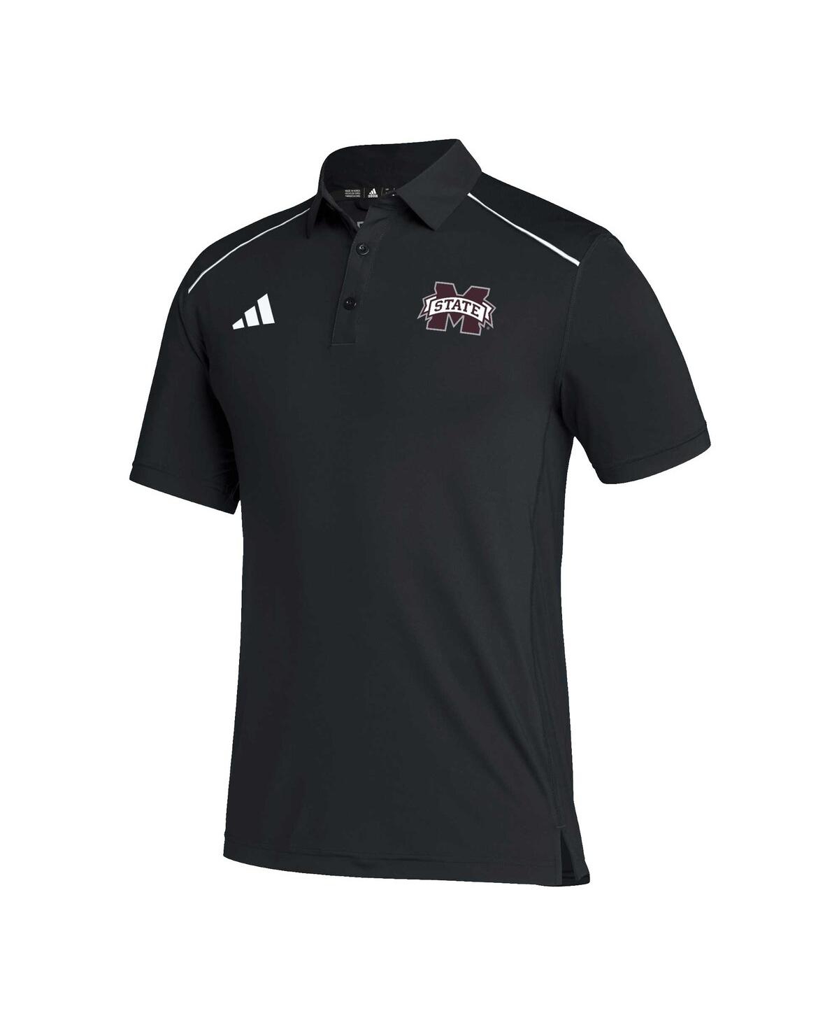 Shop Adidas Originals Men's Adidas Black Mississippi State Bulldogs Coaches Aeroready Polo Shirt