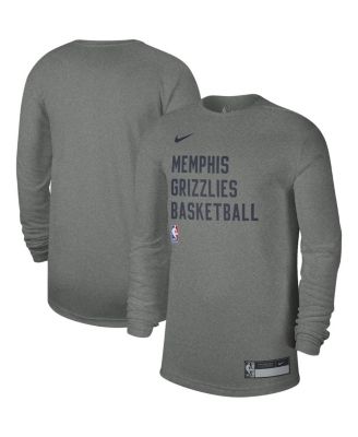 Men's and Women's Heather Gray Memphis Grizzlies 2023/24 Legend On-Court Practice Long Sleeve T-shirt