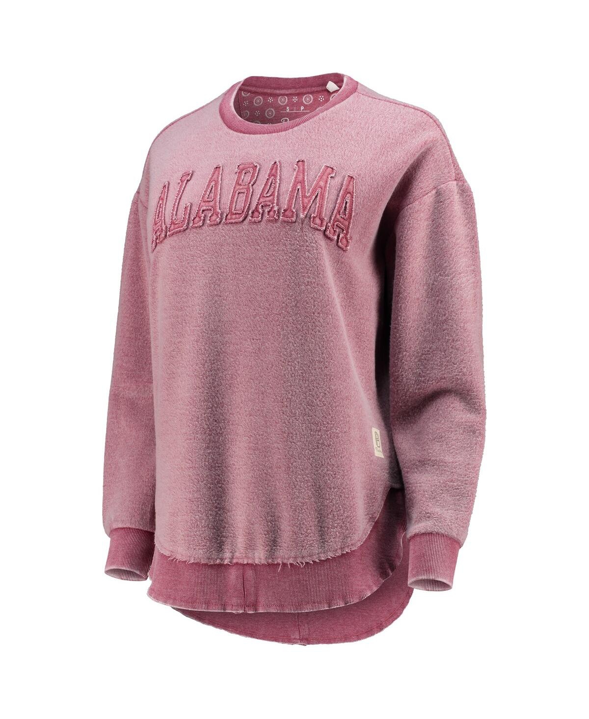 PRESSBOX WOMEN'S PRESSBOX CRIMSON ALABAMA CRIMSON TIDE PONCHOVILLE PULLOVER SWEATSHIRT 