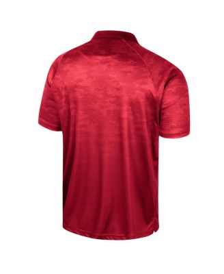 Men's Scarlet Nebraska Huskers Honeycomb Raglan Polo Shirt