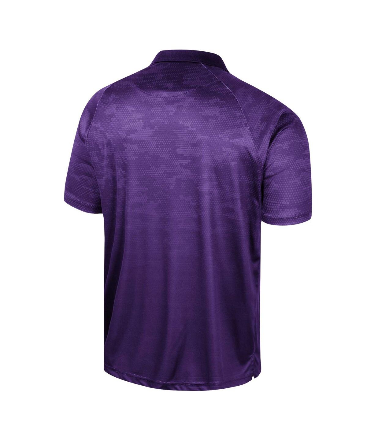 COLOSSEUM MEN'S COLOSSEUM PURPLE TCU HORNED FROGS HONEYCOMB RAGLAN POLO SHIRT 